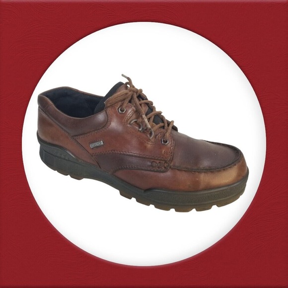 ECCO Track Gore-Tex Brown Leather Lace Up Sneaker Shoes Mens Euro 45‎ US 12 - Picture 3 of 16
